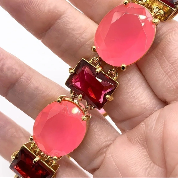 Kate Spade Hancock Park Pink & Red Jeweled Bracelet - Picture 3 of 4